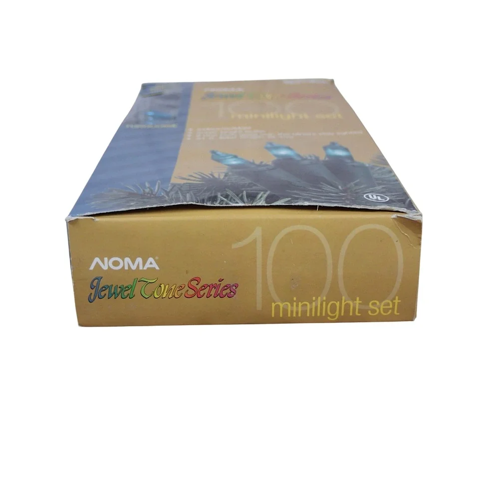 NOMA Jewel Tone 100 String Mini Lights TURQUOISE 31ft NOS New Vintage Christmas